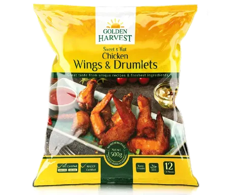 Golden Harvest Sweet & Hot Chicken Wings and Drumlets 500gm